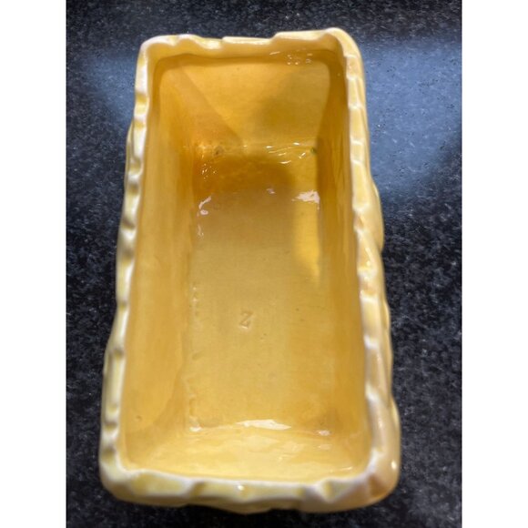 Vintage McCoy Yellow Pottery Planter #39 Made In USA Four Felt Feet On Base - Picture 4 of 7